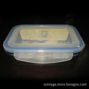 Square Glass Container for Microwave Safety, 0.55L Volume